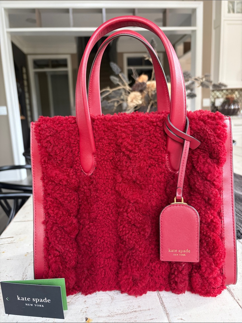 Kate Spade Manhattan Cable Shearling Small Tote